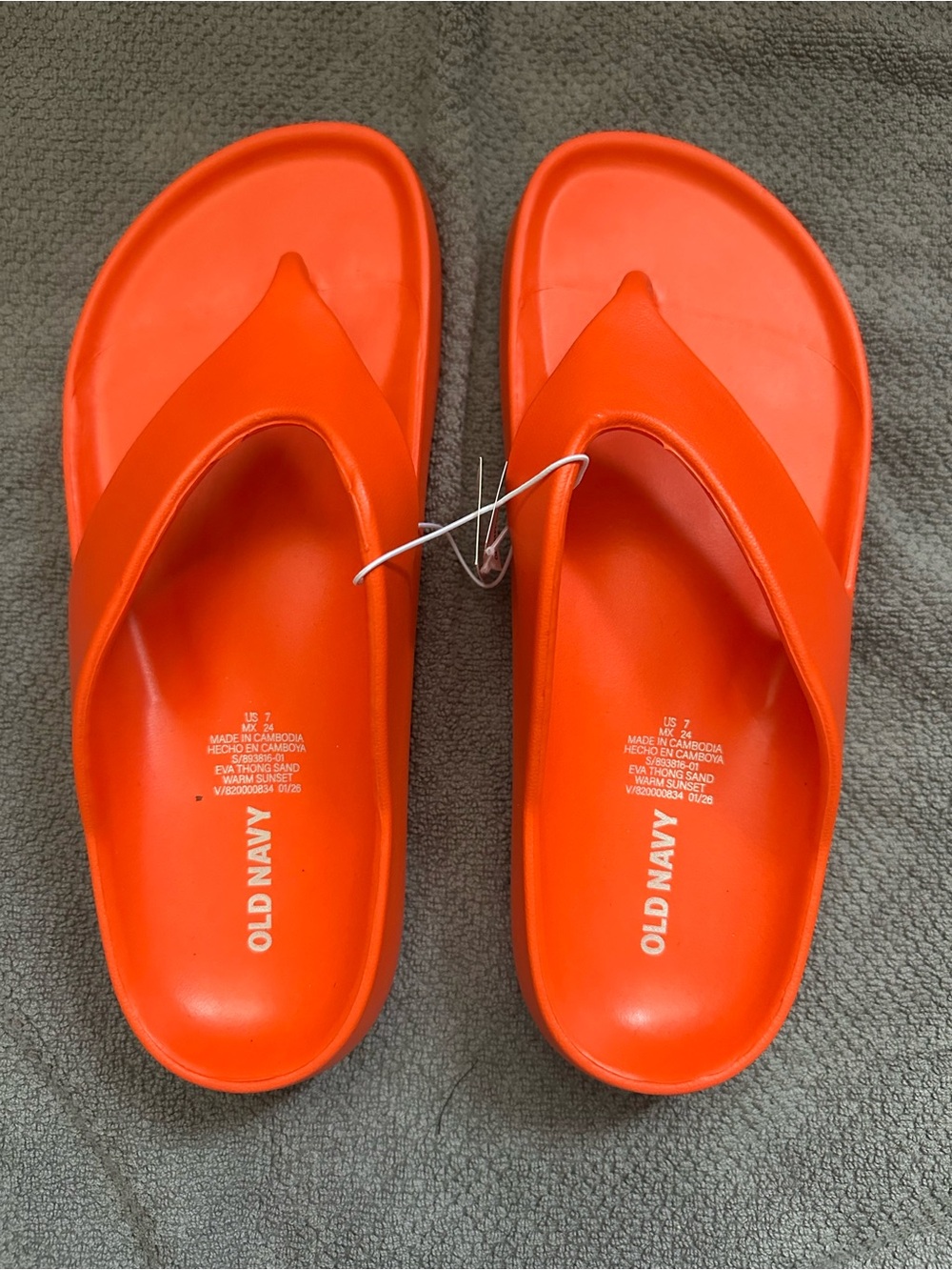 Old Navy Bright Orange Platform Flip Flops